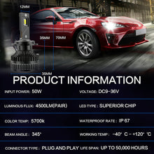 Load image into Gallery viewer, YZautolights Headlights Bulbs High/Low Beam light bulb 2PCS（D2S H7 LED) Conversion Kit