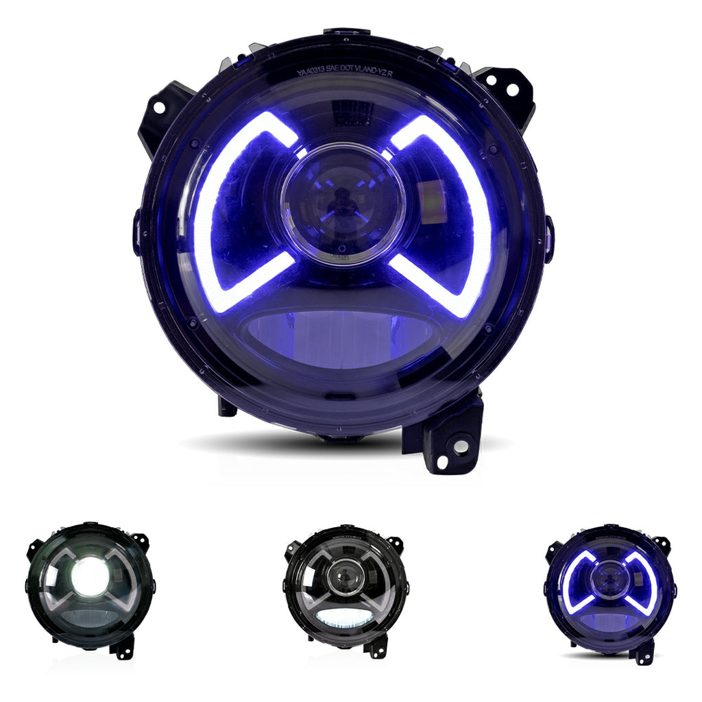 YZautolights Full LED Headlights For Jeep Wrangler (2018-Up)